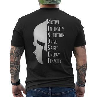 Spartan Mindset Motivational Inspirational Quote Graphic Men's T-shirt Back Print - Seseable