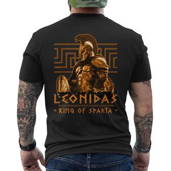 Spartans Leonidas King Of Sparta Spartan With Helmet Men's T-shirt Back Print - Thegiftio UK
