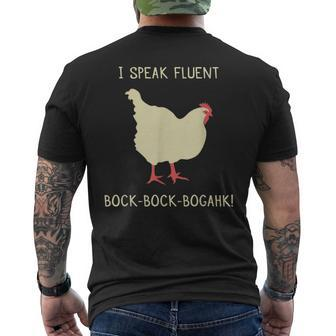 I Speak Fluent Bock-Bock-Bogahk Chicken Men's T-shirt Back Print - Monsterry DE