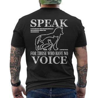 Speak For Those Who Have No Voice Animal Lover Saying Womens Men's T-shirt Back Print - Monsterry