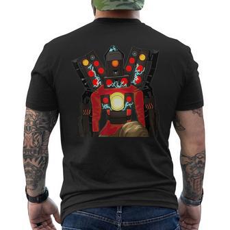 Speaker Man Skibidi Toilet Costume Camera Man Tv Man Men's T-shirt Back Print - Monsterry CA