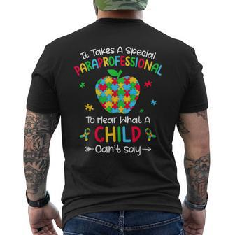 Special Paraprofessional Autism Awareness Teacher Men's T-shirt Back Print - Monsterry