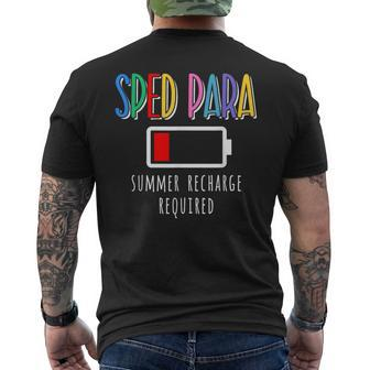 Sped Para Summer Recharge Required Last Day School Men's T-shirt Back Print - Monsterry UK