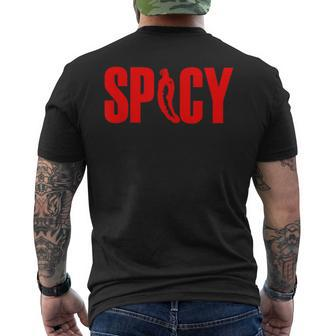 Spicy Chilli Pepper Novelty Flaming Hot Spicy Pepper Men's T-shirt Back Print - Monsterry