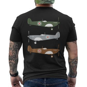 Spitfire Airplane Spitfire Aeroplane Vintage Spitfire Pilot Men's T-shirt Back Print - Monsterry UK