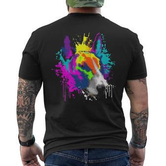 Splash Art Bull Terrier Dog Owner Idea Dog Men's T-shirt Back Print | Mazezy
