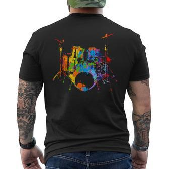 Splash Drum Kit Music Drummer For Drummers T-Shirt mit Rückendruck - Seseable