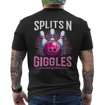 Splits 'N Giggles Bowling Team Bowler Sports Player Men's T-shirt Back Print | Mazezy DE