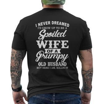Spoiled Wife Of A Grumpy Old Husband V2 Mens Back Print T-shirt - Thegiftio UK