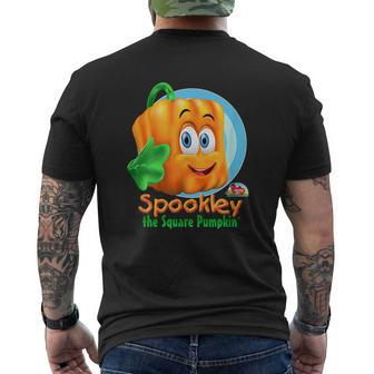 Spookley The Square Pumpkin Character V-Neck Mens Back Print T-shirt - Seseable