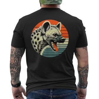 Spotted Laughing Hyena Retro Sun Men's T-shirt Back Print - Monsterry CA