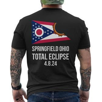 Springfield Ohio Flag Solar Eclipse Ohio Total Eclipse Men's T-shirt Back Print - Monsterry AU