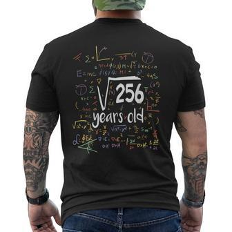 Square Root Of 256 Nerd 16 Years Old 16Th Birthday Math Men's T-shirt Back Print - Thegiftio UK