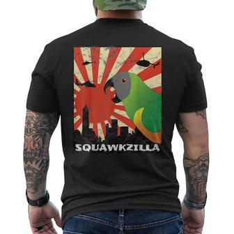 Squawk Zilla Senegal Parrot Squawking Kawaii Men's T-shirt Back Print - Monsterry
