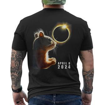 Squirrel Watching Eclipse Total Solar Eclipse April 8 2024 Men's T-shirt Back Print - Seseable
