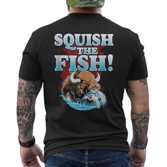 Squish The Fish Bison Buffalo Men's T-shirt Back Print - Monsterry CA