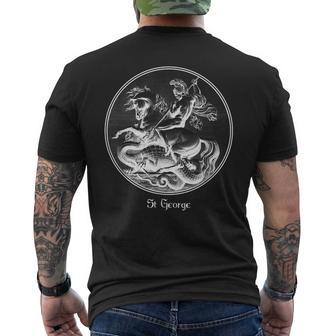 St George And The Dragon Crusades Soldier Saint Men's T-shirt Back Print - Monsterry CA