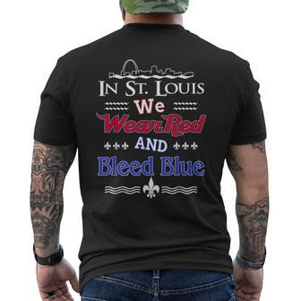 In St Louis We Wear Red And Bleed Blue Men's T-shirt Back Print - Monsterry
