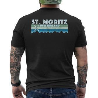 St Moritz Ski Illustration Retro Vintage St Moritz T-Shirt mit Rückendruck - Seseable