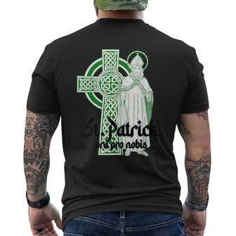 St Patrick Ora Pro Nobis Catholic Ireland Prayer Christian Men's T-shirt Back Print - Seseable