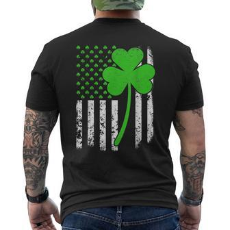 St Patrick's Day Irish American Flag Shamrock Mens Back Print T-shirt - Thegiftio UK