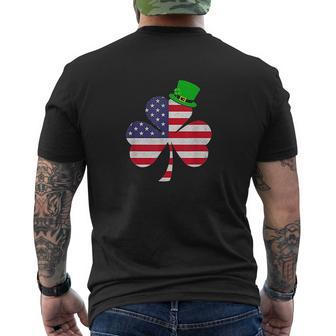 St Patricks Day Irish American Flag Shamrock V2 Mens Back Print T-shirt - Thegiftio UK