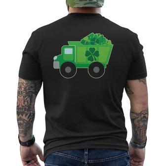 St Patrick's Day Irish Dump Truck Driver Boys Holiday Mens Back Print T-shirt | Mazezy