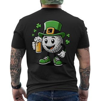 St Patrick's Day Irish Golf Ball Beer Golfing Golfer Men's T-shirt Back Print - Monsterry