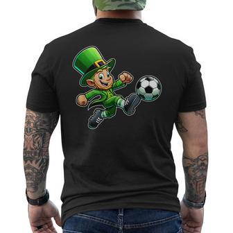 St Patrick's Day Irish Leprechaun Soccer Team Player Men's T-shirt Back Print - Thegiftio