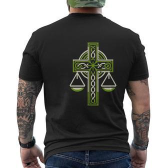 St Patrick's Day Irish Veritas Aequitas Ireland Men's T-shirt Back Print - Monsterry AU