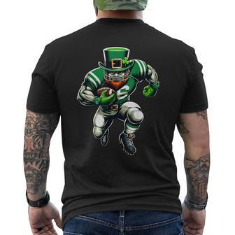 St Patrick's Day Leprechaun Football Player Irish Men's T-shirt Back Print | Mazezy