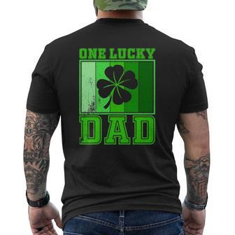 St Patrick's Day One Lucky Dad Vintage Father Mens Back Print T-shirt | Mazezy UK