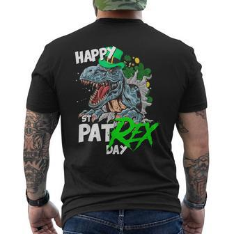 St Patricks Day T Rex Shirt Happy Pat Rex Day Dinosaur Mens Back Print T-shirt - Thegiftio UK