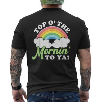 St Patrick's Day Top O The Mornin To Ya St Paddy's Rainbow Men's T-shirt Back Print - Monsterry AU