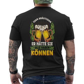 Stag Party Team Groom S T-Shirt mit Rückendruck - Geschenkecke