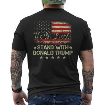 I Stand With Donald Trump 2024 Support Take America Back Men's T-shirt Back Print | Mazezy