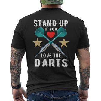 Stand Up If You Love The Darts Dart Quote Men's T-shirt Back Print - Thegiftio UK