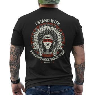 I Stand With Standing Rock Sioux Nodapl Native Pride Men's T-shirt Back Print - Monsterry