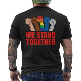 We Stand Together United Lgbt Rights Anti Racist Men's T-shirt Back Print - Monsterry
