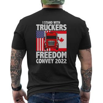 I Stand With Truckers Freedom Convoy 2022 Ver2 Mens Back Print T-shirt | Mazezy