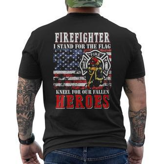 Standkneel Firefighter Men's T-shirt Back Print | Mazezy