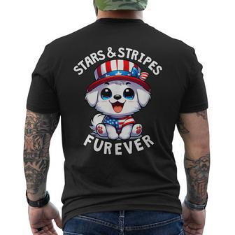 Stars & Stripes Furever Cute American Dog Men's T-shirt Back Print - Monsterry UK