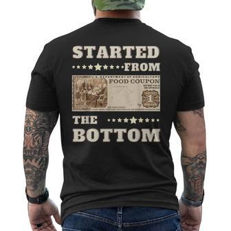 Started From Bottom Food Stamp Coupon Stars Men's T-shirt Back Print - Seseable