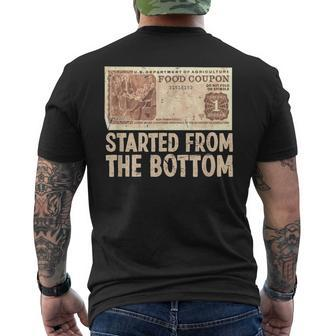 Started At Bottom Coupon Food Stamp 80S 90S Men's T-shirt Back Print - Seseable