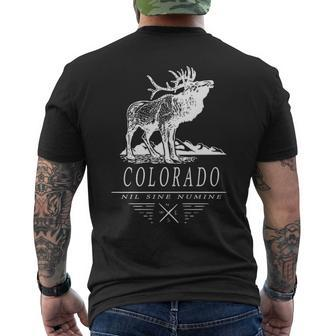 State Of Colorado Souvenir Elk Mountains Men's T-shirt Back Print | Mazezy