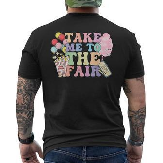 Take Me To The State Fair With Cotton Candy And Pop Corn Men's T-shirt Back Print - Monsterry UK
