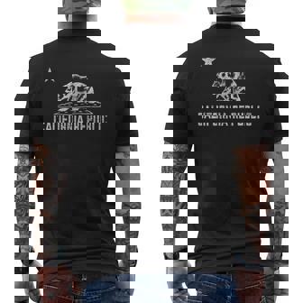 State Flag Of California Republic Men's T-shirt Back Print - Thegiftio
