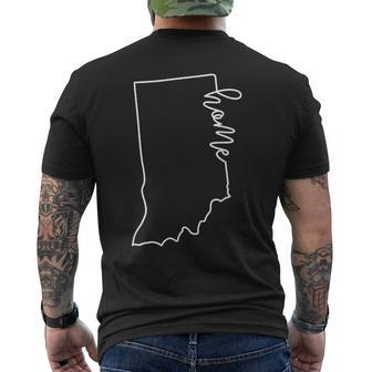 State Of Indiana Outline With Home Script Acj014b Men's T-shirt Back Print - Monsterry AU