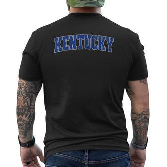 State Of Kentucky Pride Varsity Style Distressed Men's T-shirt Back Print - Monsterry AU