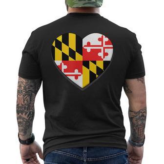 State Of Maryland Heart T Home Pride Love Hometown Men's T-shirt Back Print - Monsterry AU